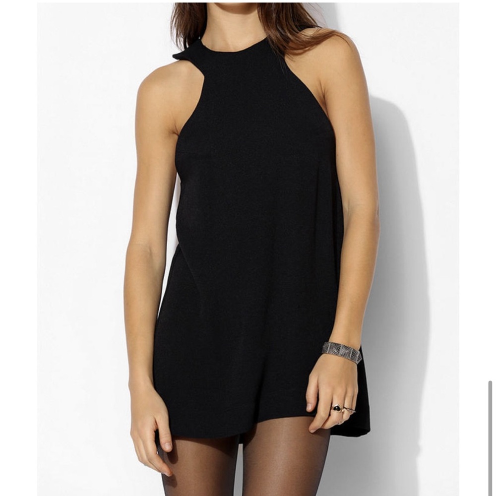 Reformation x Urban Renewal M Black High Neck Racerback Black Mini Dress